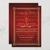 ヴィンテージポスター豪華な赤い日付を保存 セーブザデート (正面/裏面)