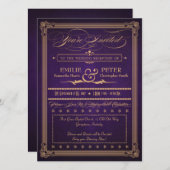 ヴィンテージポスター オーベルジンパープル 受付のみ 招待状 (正面/裏面)