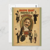 ヴィンテージポスター – ジョセフ・ハート・ヴォードビル – 1899 ポストカード (正面/裏面)