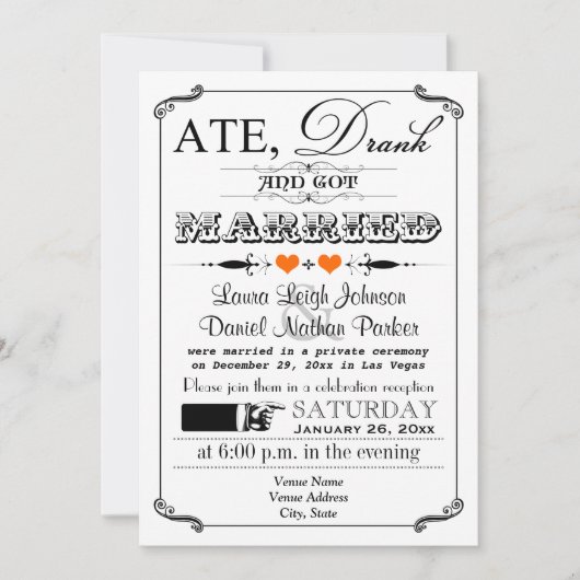 ヴィンテージポスター＆チョークボード ウェディング招待状 10 招待状 (正面)