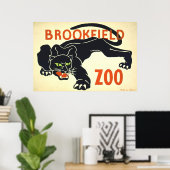 ヴィンテージポスター、ブルックフィールド動物園ブラックパンサーWPA ポスター (ホームオフィス)