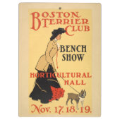 ヴィンテージポスター – ボストンテリアクラブ – ベンチショー クリップボード (裏面)