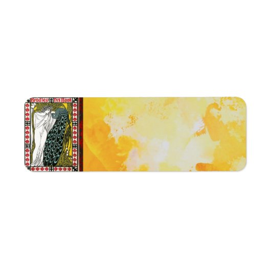 ヴィンテージポスター:孔雀:女性差出人住所ラベル ラベル (正面)