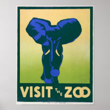 ヴィンテージポスター、Zoo Elephant WPAポスターにアクセス