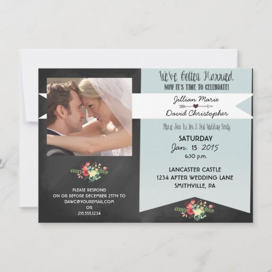 ヴィンテージポストウエディングパーティー招待状 招待状 (正面)