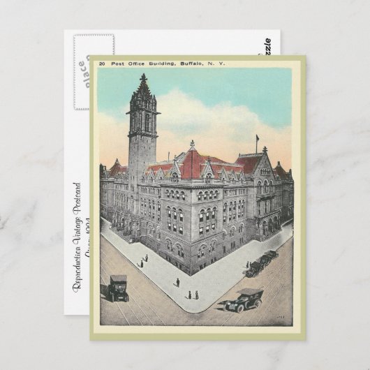 ヴィンテージポストオフィスバッファロー，ニューヨーク ポストカード (正面/裏面)