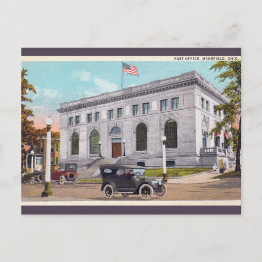 ヴィンテージポストオフィスマンズフィールドオハイオ ポストカード (正面)