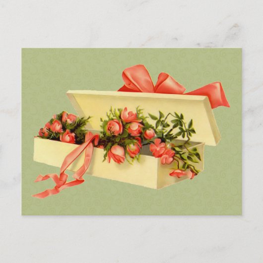 ヴィンテージポストカードのバラ箱 ポストカード (正面)