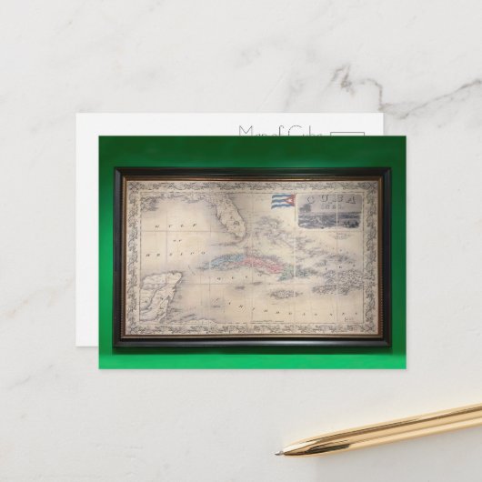 ヴィンテージポストカードの地図 ポストカード (正面/裏面インサイチュ)