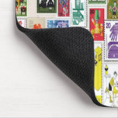 ヴィンテージポストカードカラフル切手コレクション マウスパッド (コーナー)