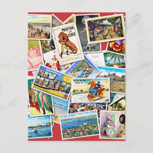 ヴィンテージポストカードコラージュ ポストカード (正面)