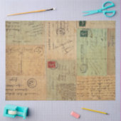 ヴィンテージポストカードコラージュ 薄葉紙 (クラフト)