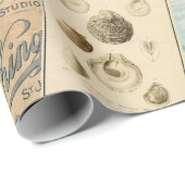 ヴィンテージポストカードシーサイドビーチコラージュ ラッピングペーパー (ロールコーナー)