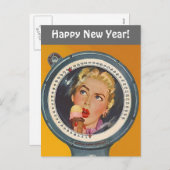 ヴィンテージポストカードハッピーニューイヤー重量分解能 シーズンポストカード (正面/裏面)