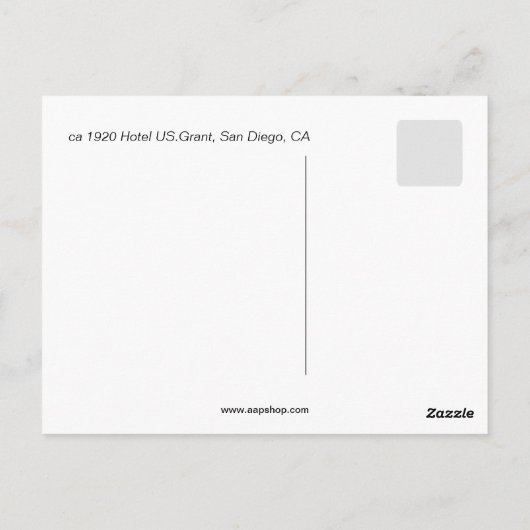 ヴィンテージポストカードホテルユリシーズS.グラントサンディエゴ ポストカード (裏面)