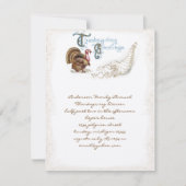 ヴィンテージポストカード感謝祭トルコ招待状 招待状 (正面)