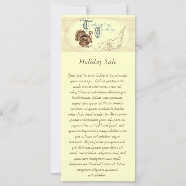 ヴィンテージポストカード感謝祭トルコ (正面)