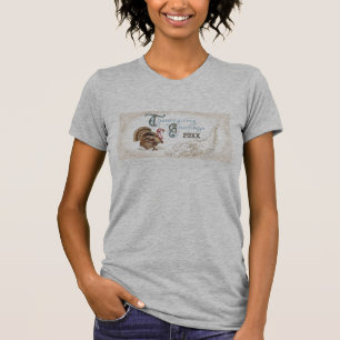 ヴィンテージポストカード感謝祭トルコ Tシャツ