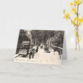 ヴィンテージポストカード、Fontainbleauのトラム カード (黄色い花)