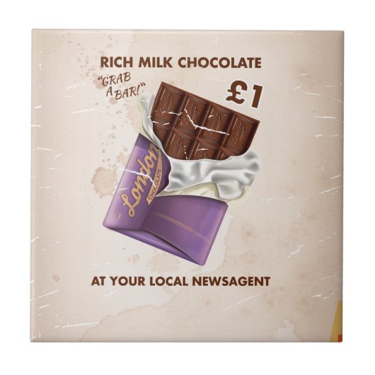 ヴィンテージポストチョコレート広告 タイル (正面)
