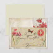 ヴィンテージポストフローラスクラップブック紙 (正面/裏面)