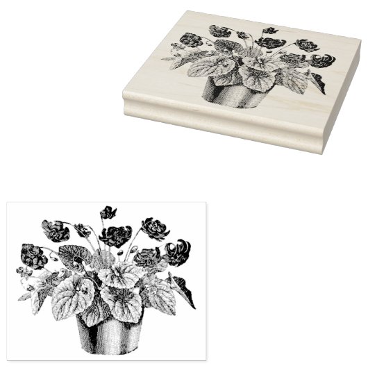 ヴィンテージポットのアフリバイオリーブラバーアートスタンプ ラバースタンプ (押印)