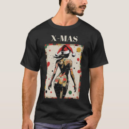 ヴィンテージポップアートのクリスマスTシャツ - アブストラクトホリデー Tシャツ