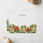 ヴィンテージポップスとコーンフラワーズ編集可能ノートカード ノートカード (正面/裏面インサイチュ)