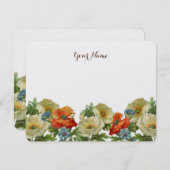 ヴィンテージポップスとコーンフラワーズ編集可能ノートカード ノートカード (正面/裏面)