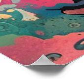 ヴィンテージポップ・アートのアート、ルイワーインスタイル、美しい猫 ポスター (角)