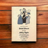 ヴィンテージポップ・アートのレトロアスタイリッシュートシックブライダルシャワー 招待状