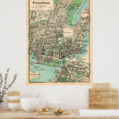 ヴィンテージポツダム・ドイツの地図(1898年) ポスター (キッチン)
