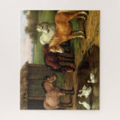 ヴィンテージポニーとダックスファーム動物ジグソーパズル ジグソーパズル (縦)