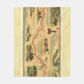 ヴィンテージポニー表現マップ フリースブランケット (正面)