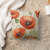 ヴィンテージポピーのエレガンス：タイムレスフローラ美しい クッション (ブランケット)