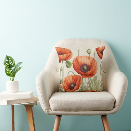 ヴィンテージポピーのエレガンス：タイムレスフローラ美しい クッション (椅子)