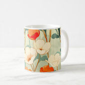 ヴィンテージポピーの花 コーヒーマグカップ (正面右)