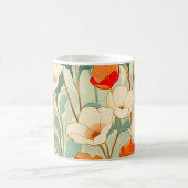 ヴィンテージポピーの花 コーヒーマグカップ (中央)