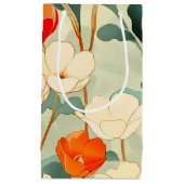 ヴィンテージポピーの花 スモールペーパーバッグ (正面)