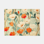 ヴィンテージポピーの花 ドアマット (正面)