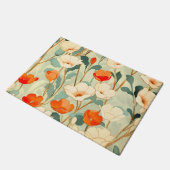 ヴィンテージポピーの花 ドアマット (アングル)