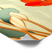 ヴィンテージポピーの花 ポスター (角)