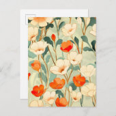 ヴィンテージポピーの花 案内ポストカード (正面/裏面)