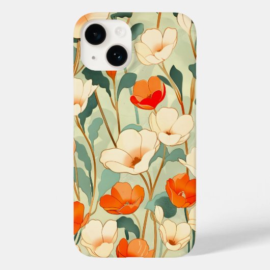ヴィンテージポピーの花 Case-Mate iPhoneケース (裏面)