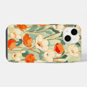 ヴィンテージポピーの花 iPhoneケース (裏面横)