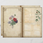 ヴィンテージポピービクトリアンズ植物誌ページ (正面/裏面)