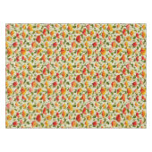 ヴィンテージポピーフラワーイエロー&オレンジ テーブルクロス (正面(横))