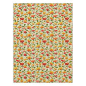 ヴィンテージポピーフラワーイエロー&オレンジ テーブルクロス (正面)