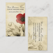 ヴィンテージポピー名刺 – Ephemeraフローラ 名刺 (正面/裏面)