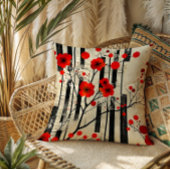 ヴィンテージポピー抽象芸術フローラ装飾用クッション クッション